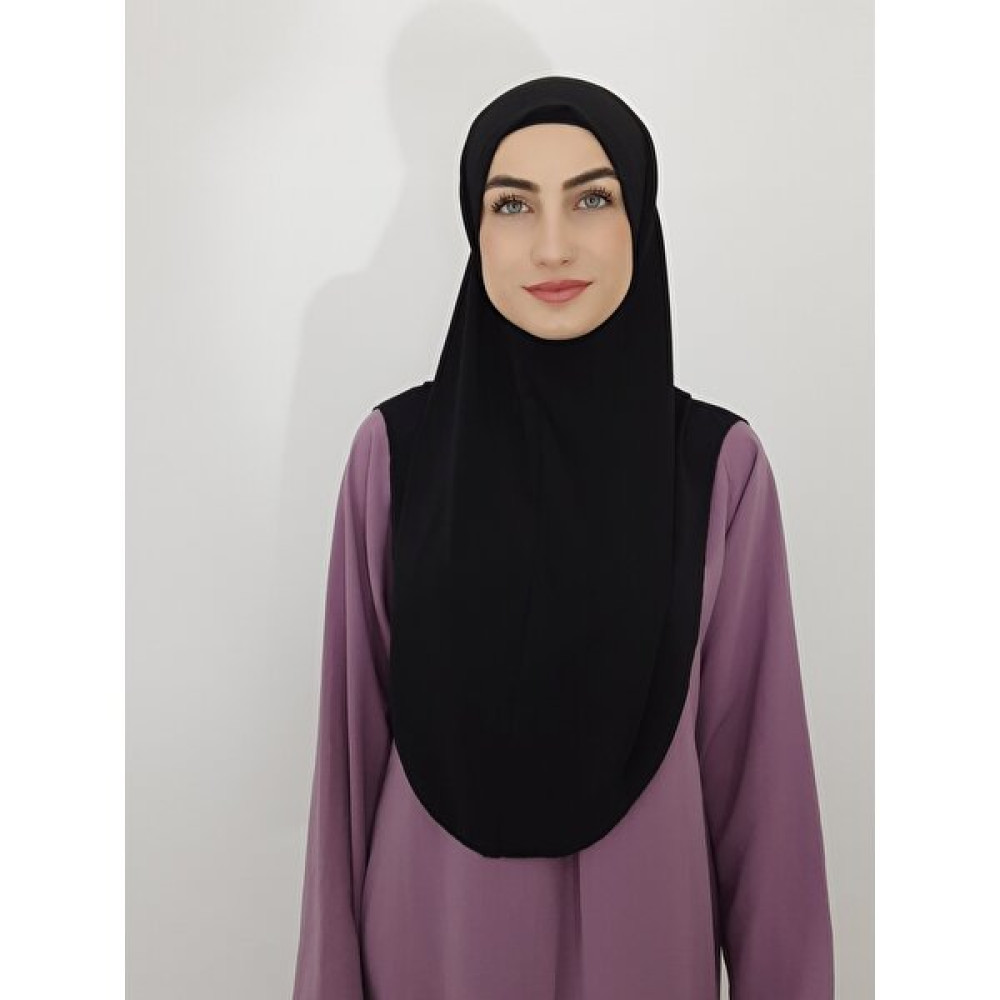 R&S Modibone Namaz Örtüsü Hazır Büyük Esarp Malezya Modeli Khimar Tek Parca Hac ve Umre Icin Siyah Renk Eşarp Fiyatı