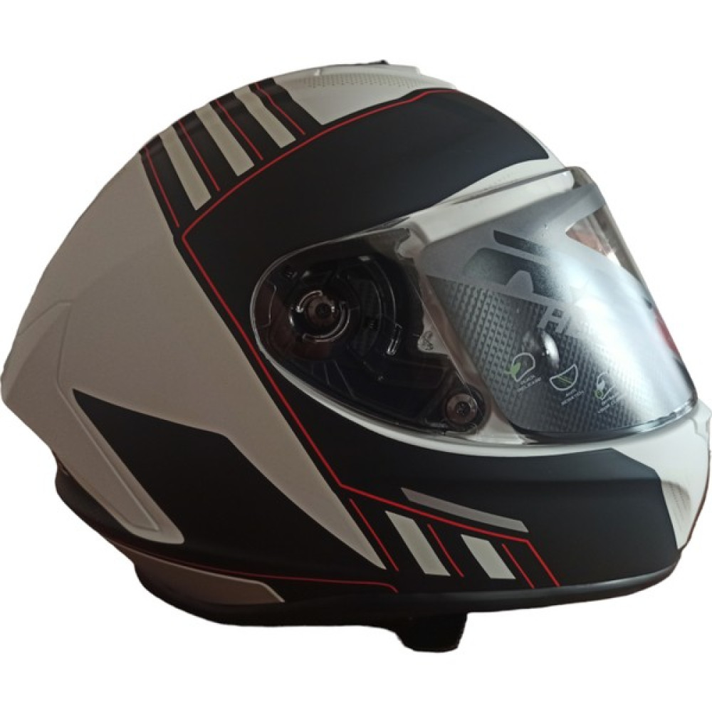 Rs2 32003/8 Rs2 Full Face Kask Mat Beyaz Siyah Kırmızı 2X-Large - Beyaz - Siyah - Kırmızı - 2XL Motorsiklet Kaskları Fiyatı
