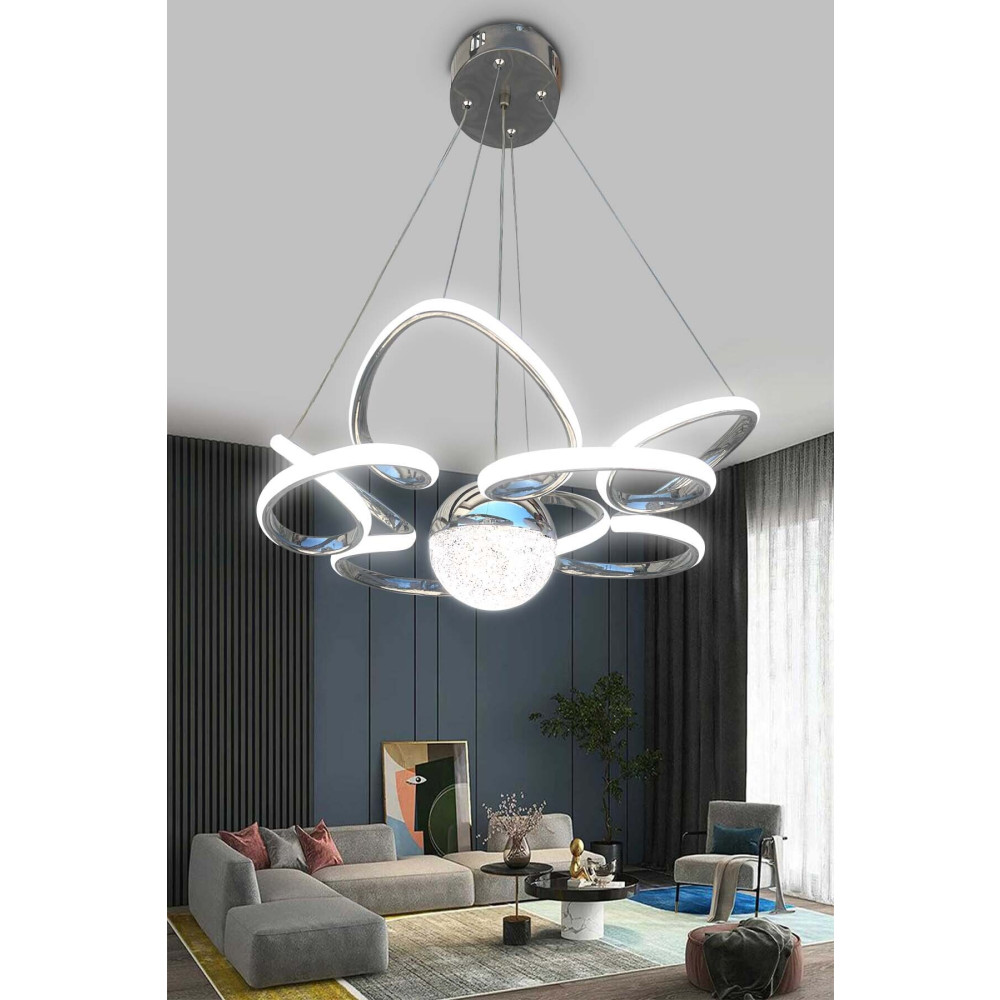 RSCOLLECTIONS Modern Sarkıt 3 Renk Toplu Led Avize Salon - Oturma Odası Ledli Avize Avize Fiyatı