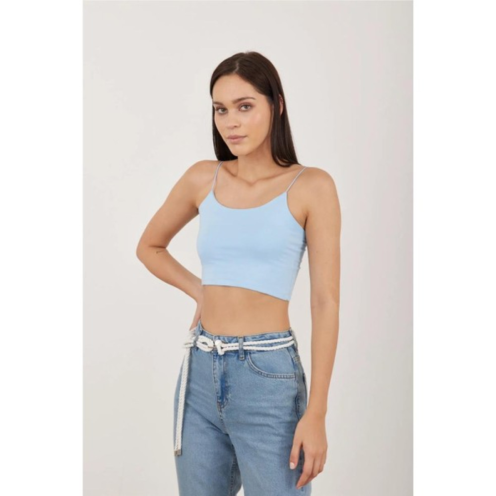 Rsp R947 Mavi Yarım Krop T-Shirt Bayan T-shirt Fiyatı