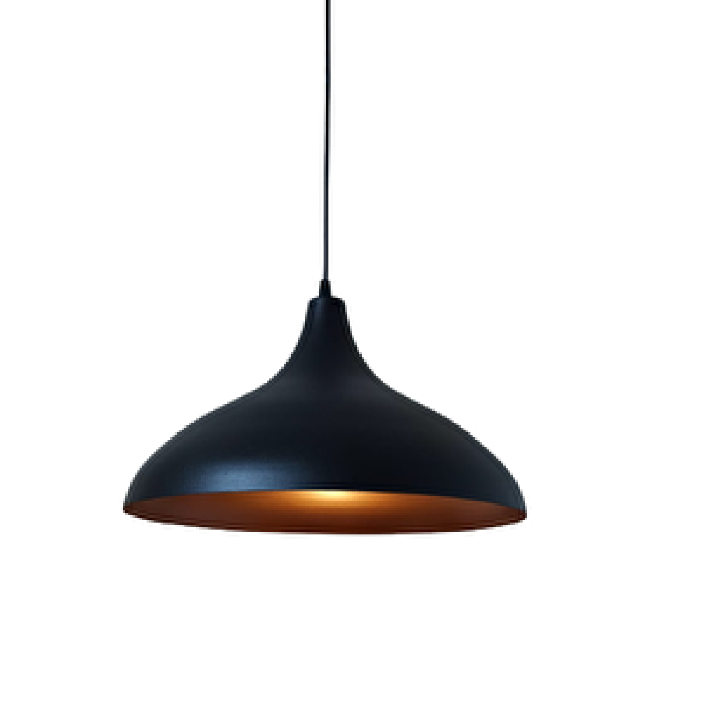 Rsylight Dylight Retro Metal Dekoratif Siyah Içi Bakır Kafe Mutfak Aydınlatma Tekli Sarkıt Avize Çap:35 Cm Avize Fiyatı