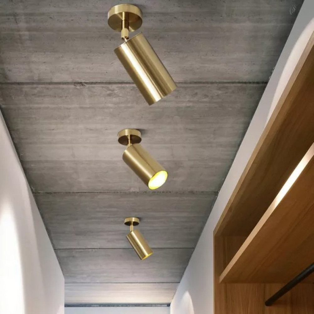 Rsylight Metal Mafsallı Eskitme Spot Armatür Günışığı LED Ampullü - Ahşap Rengi Aplikler Fiyatı