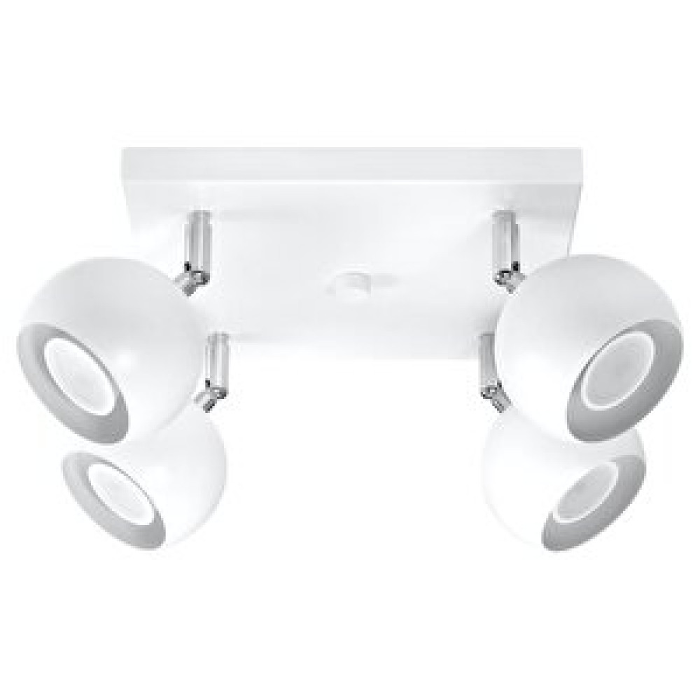 Rsylight Retro Beyaz Kare 180 Derece Hareketli Modern Spor 4 Lü Led Spot Avize Beyaz Ampullü Avize Fiyatı