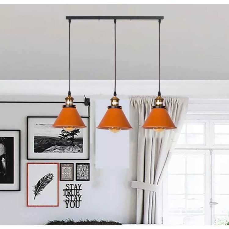 Rsylight Retro Dekoratif 3 Lü Bakır Rustik Metal Sarkıt Avize 60 cm - Renkli Avize Fiyatı