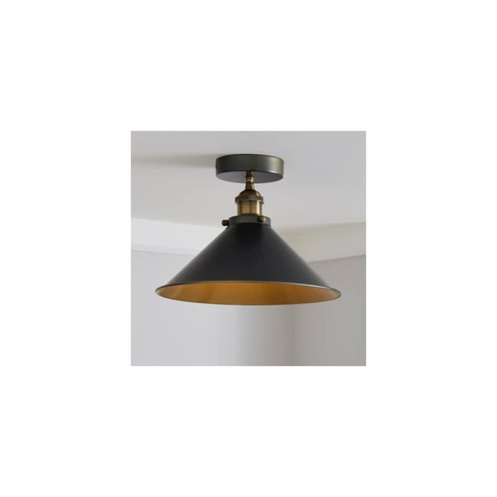 Rsylight Retro Metal Tavan Plofyoner Rustik Dekoratif Tavan Avize Çap:30 cm - Siyah Avize Fiyatı