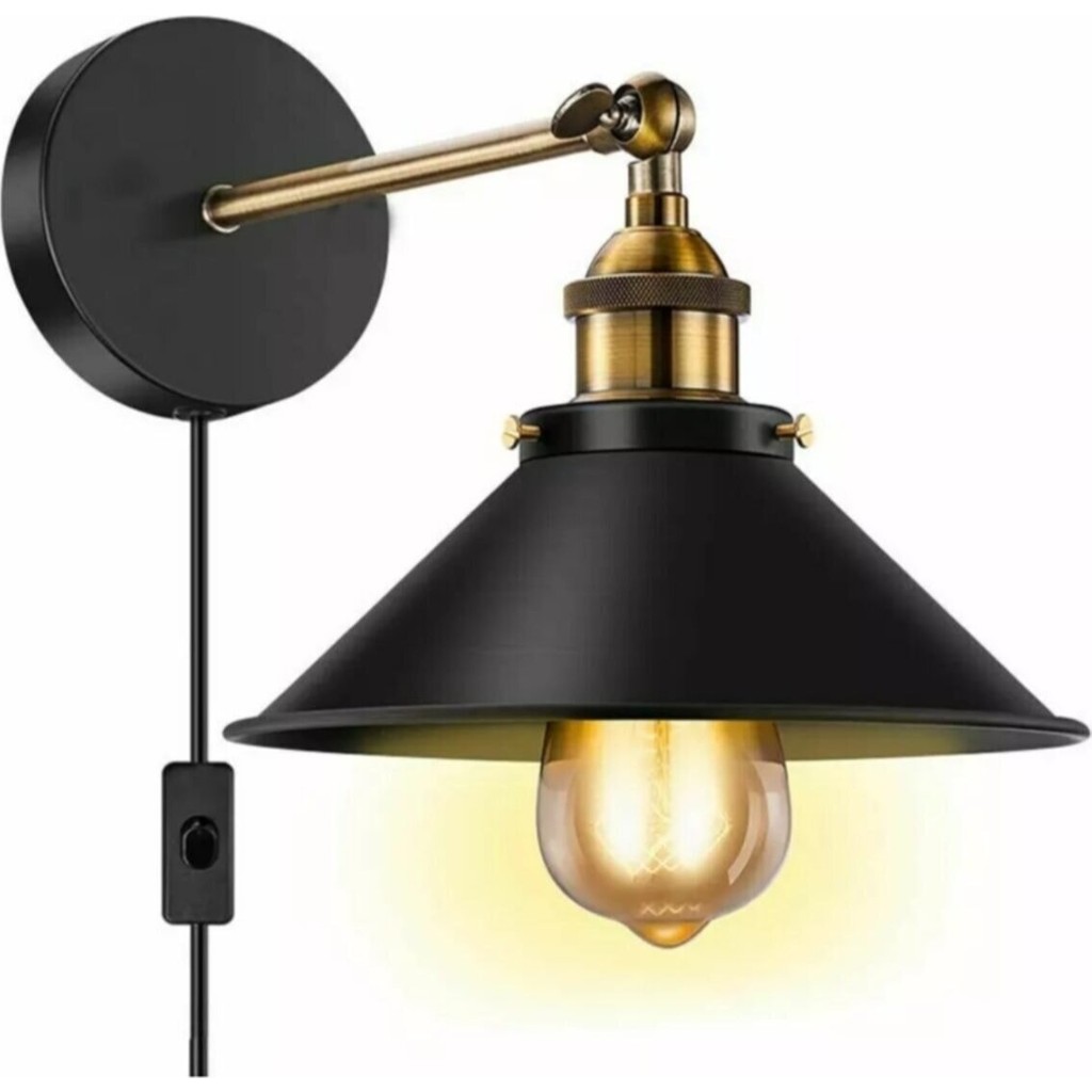 Rsylight Retro Rustik Dekoratif Rustik Siyah Anahtarlı Kablolu Duvar Aplik Aplikler Fiyatı
