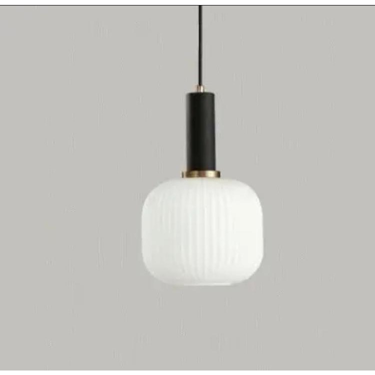 Rsylight Rustik Dekoratif Metal Modern Siyah Opal Beyaz Camlı Tekli Avize Avize Fiyatı