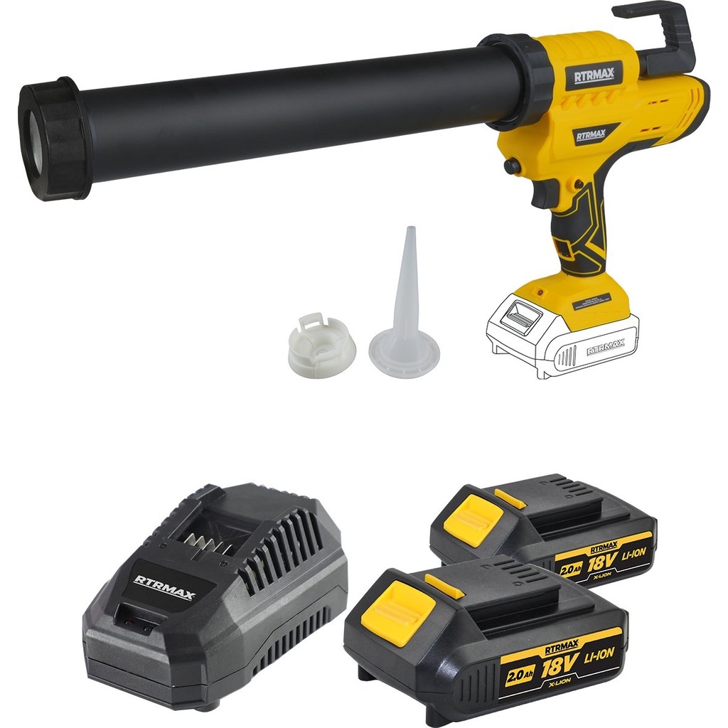 RTRMAX Şarjlı Silikon Sosis Tabancası 300/600 ml Akü Dahil RTX1878BSET Ekran Kartları Fiyatı