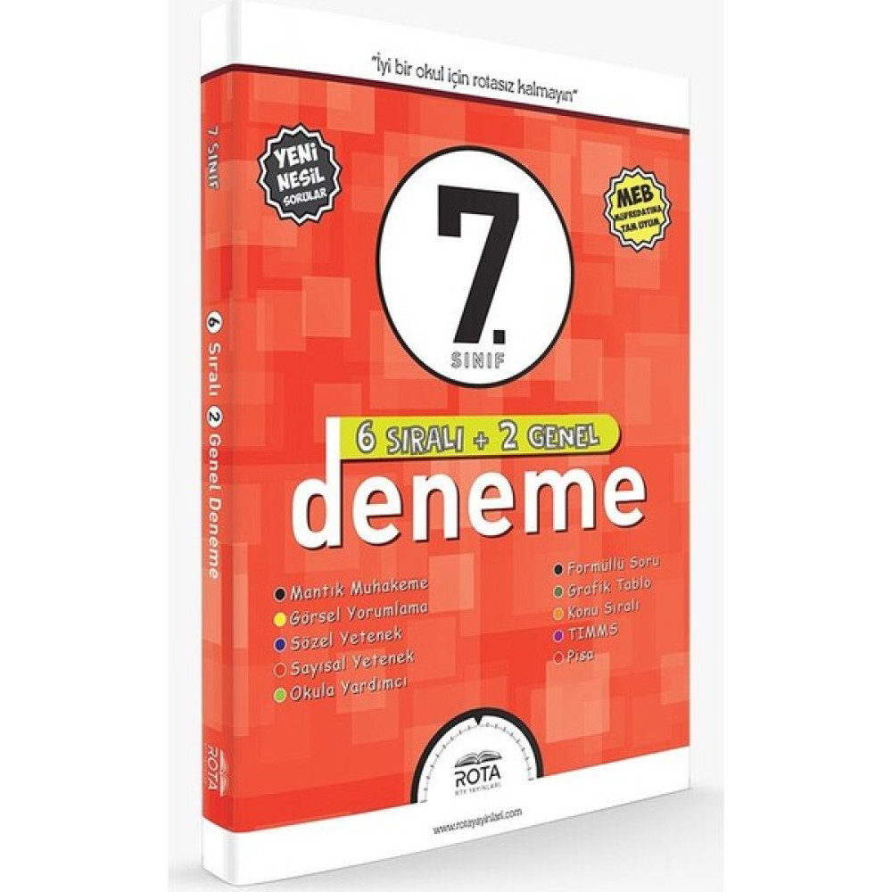 Rty Rota Yayınları 7. Sınıf 6 Sıralı + 2 Genel Deneme Tüm Dersler Fiyatı