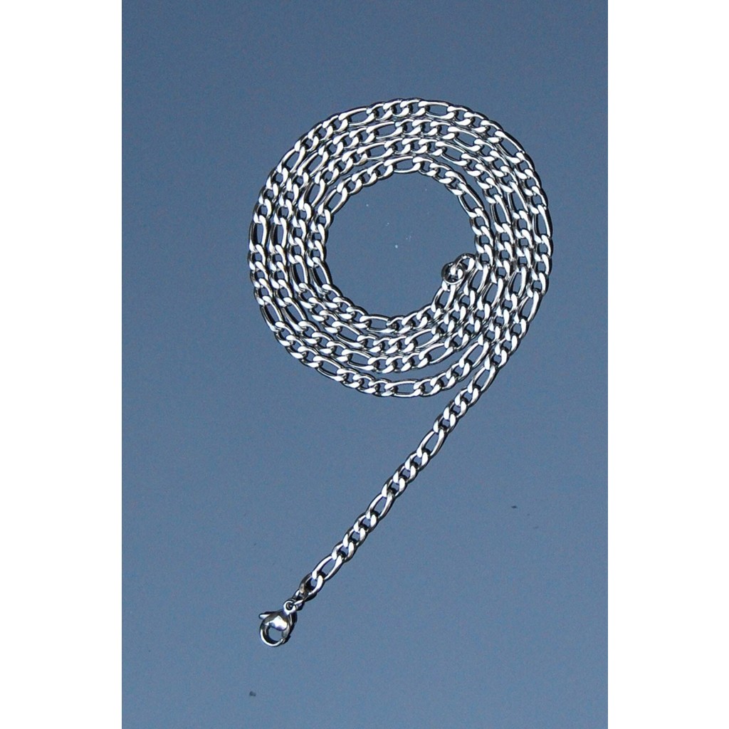 Rua Jewelry Figaro Model Zincir Paslanmaz Çelik Kolye Gümüş Renk - 65CM - 4mm 2 Yıl Garanti - 65 cm SSD / Solid State Drive Fiyatı