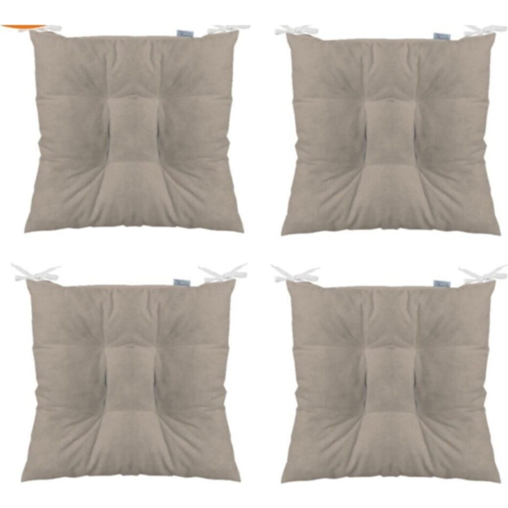 Rual Bej 4'lü Kombin Pofudik Kare Sandalye Minderi 40 x 40 cm - Standart - Krem Standart Sandalye Fiyatı