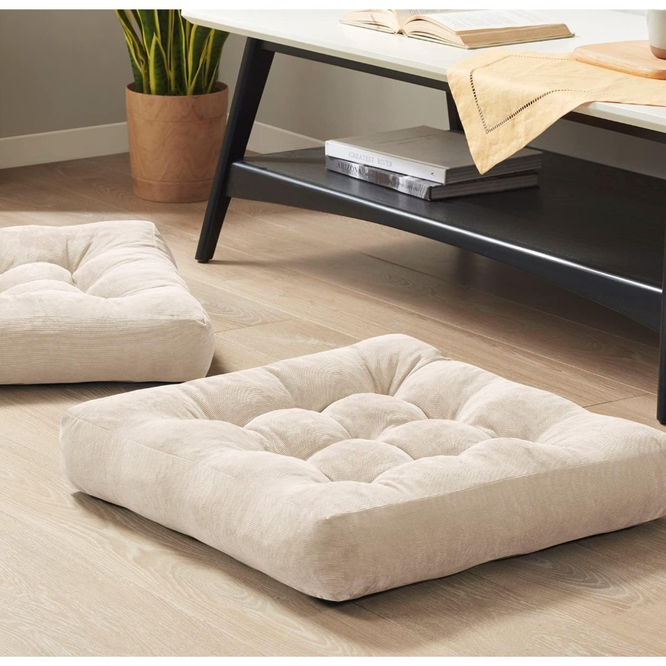Rual Dekoratif Rual Yer Oturma & Paleti Minderi 55 x 55 x 10 cm Yoga Minderi Bahçe Balkon Minderi - Krem SSD / Solid State Drive Fiyatı