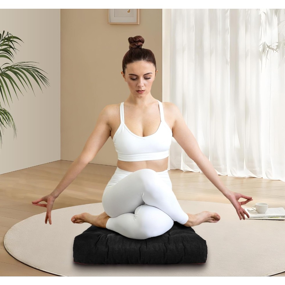 Rual Dekoratif Rual Yer Oturma & Paleti Minderi 55 x 55 x 10 cm Yoga Minderi Bahçe Balkon Minderi - Siyah Diğer Fiyatı
