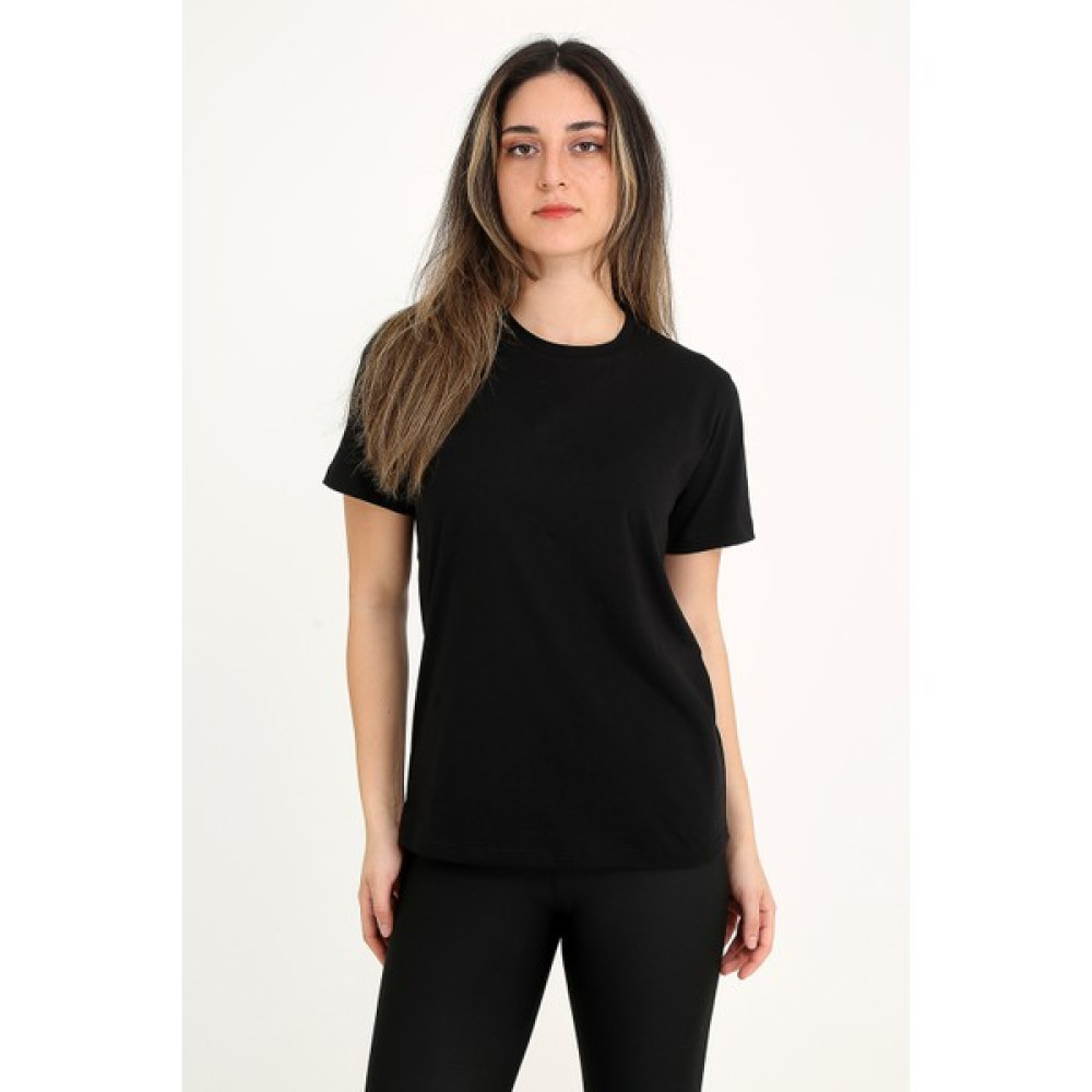 Rubadi Kadın Siyah T-Shirt. Regular Fit (Normal) Kalıp, Basic Model Bayan T-shirt Fiyatı