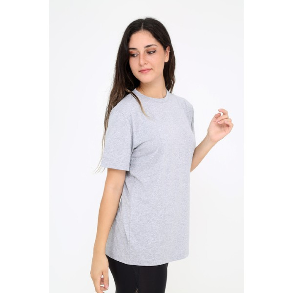 Rubadi Oversize (bol ve geniş kesim) Gri T-Shirt. Bisiklet Yaka, Basic, Salaş Model Bayan T-shirt Fiyatı