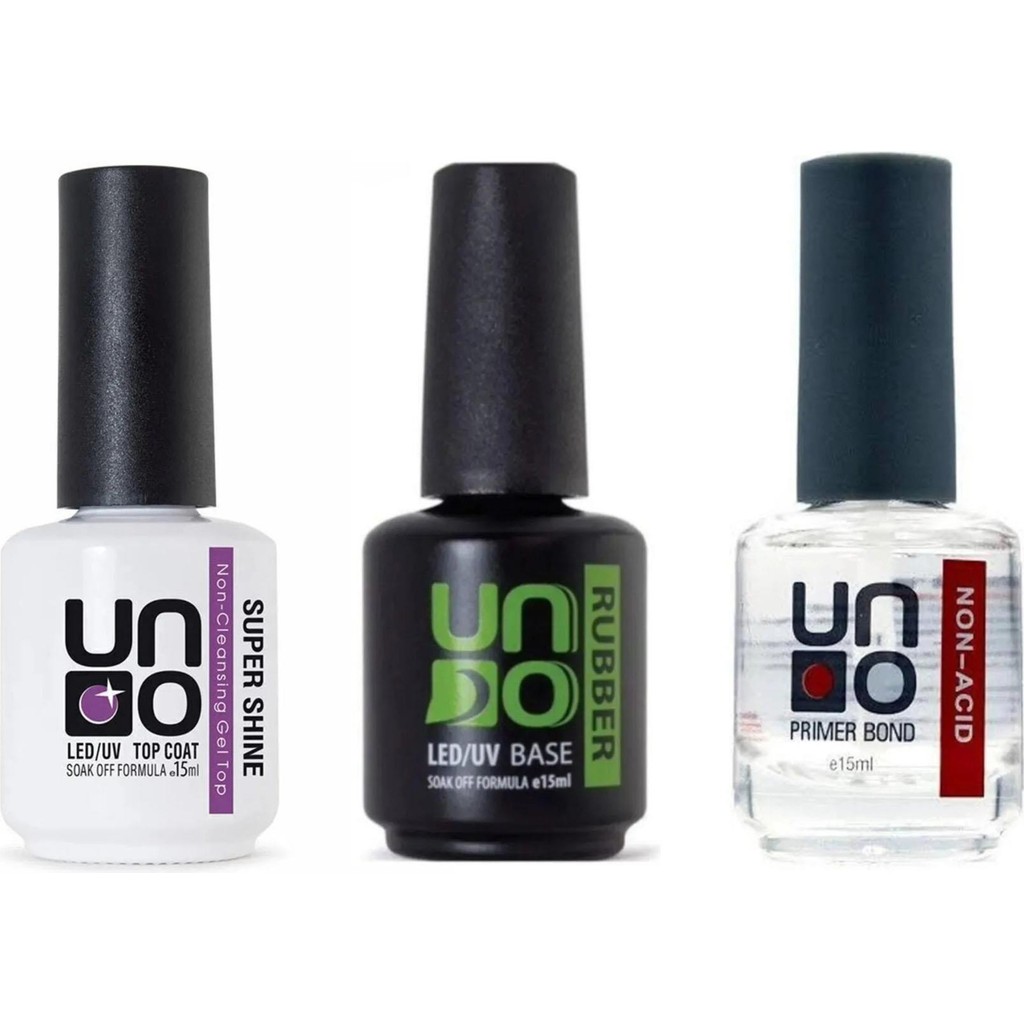 Rubber Fontenay Kalıcı Oje Set Rubber Base Gel 15ml+Supershine Top Coat 15ml+UNO Non-Acid Primer Bond 15 ml Diğer Fiyatı