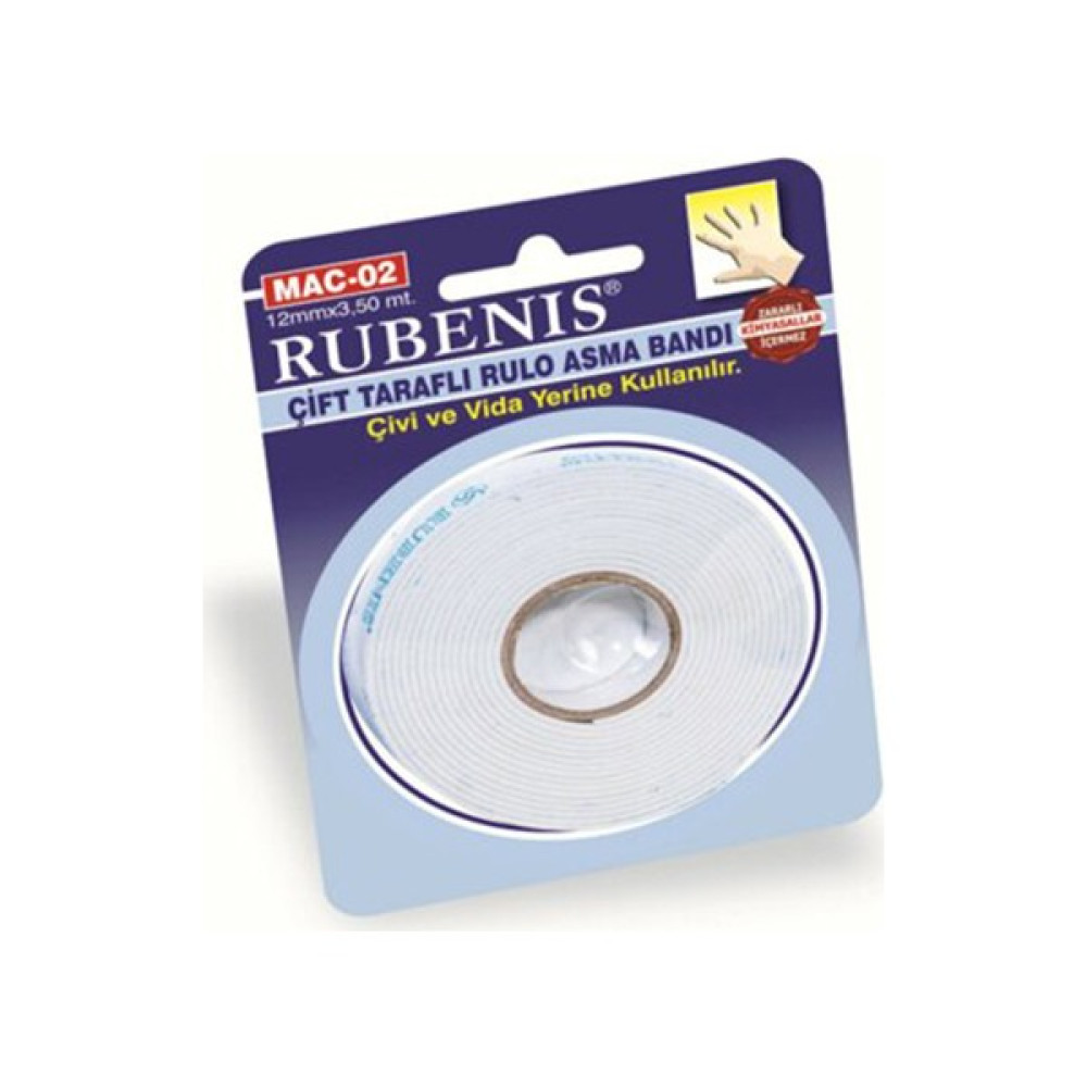 Rubenis Çift Taraflı Bant 12MMX3,50MT Oto Boyaları Fiyatı