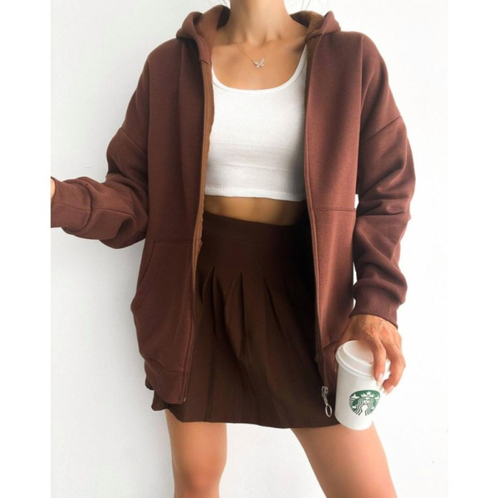 Ruby Fermuarlı Kapişonlu Sweetshirt Kadın Hırka Fiyatı