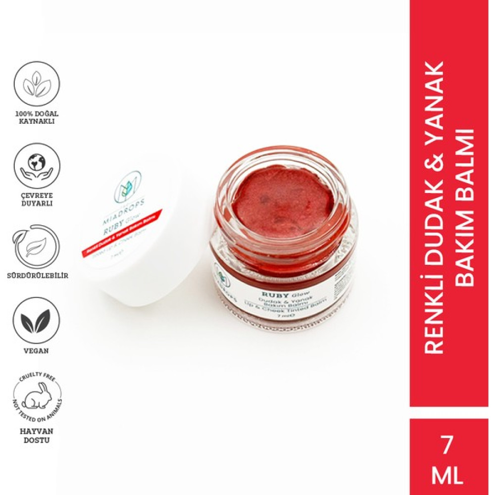 Ruby Glow Renkli Dudak & Yanak Bakım Balmı - Krem Ruj Allık Far 7ml - Kırmızı Oto Boyaları Fiyatı