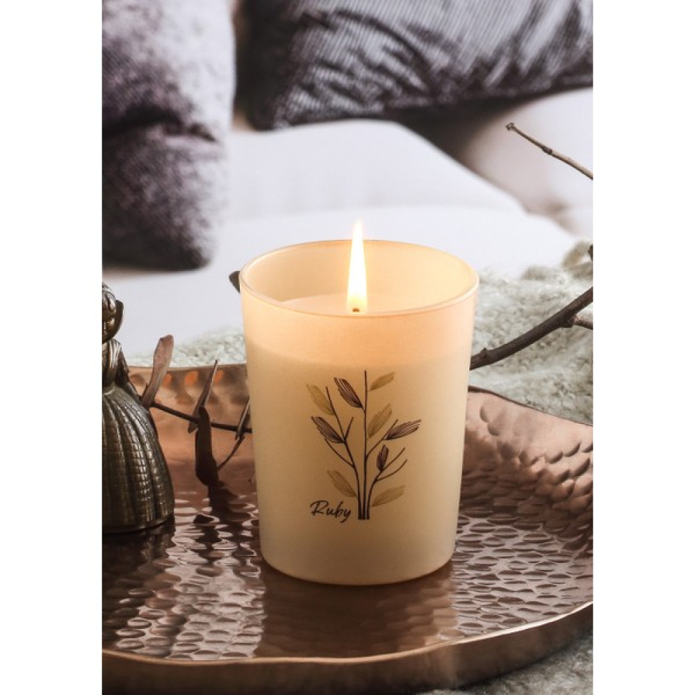 Ruby Shade Of Nature Sandal Ağacı Kokulu Mum 100 gr. - Bej Dekoratif Mum Fiyatı