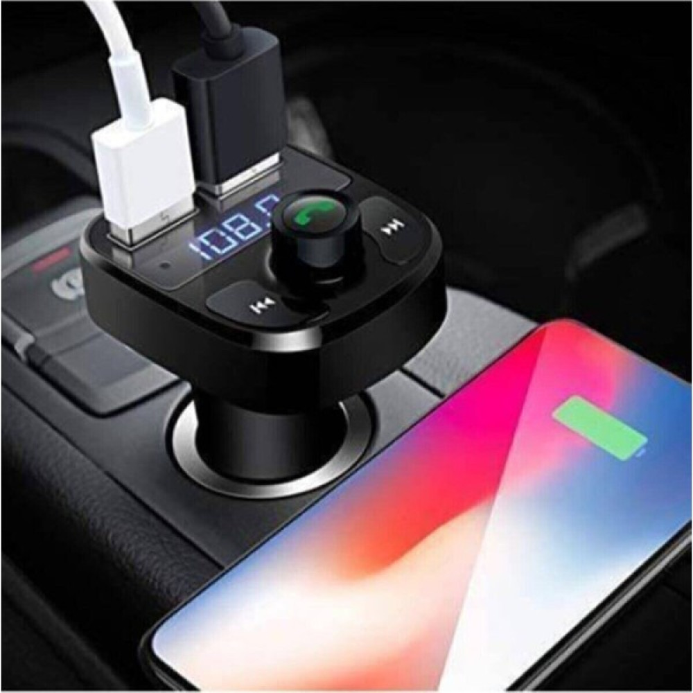 Rucas 2022 Yeni Model Car X8 Araç Fm Transmitter 5.0 Bluetooth Araç Kiti USB Mp3 Sd Kart Çakmaklık Girişli - Siyah Oto Transmitterleri Fiyatı