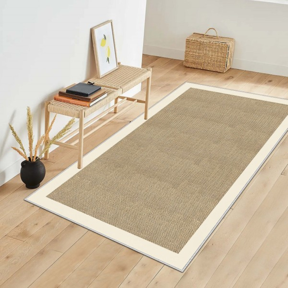 Ruglod Makinede Yıkanabilir Kaymaz Taban Leke Tutmaz Salon Halısı Mutfak Halısı ve Yolluk - Bej - 80 x 150 cm Salon Halısı Fiyatı