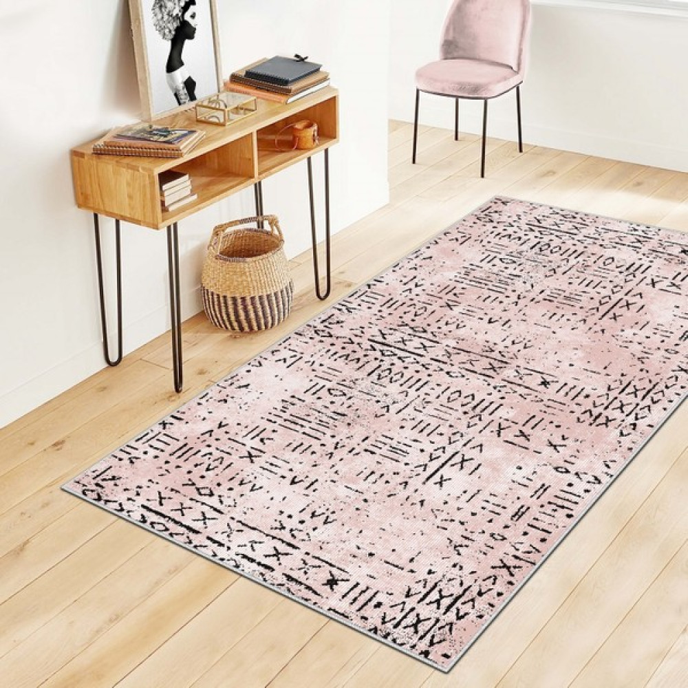Ruglod Makinede Yıkanabilir Kaymaz Taban Leke Tutmaz Salon Halısı Mutfak Halısı Ve Yolluk - Pembe - 40 x 60 cm Salon Halısı Fiyatı