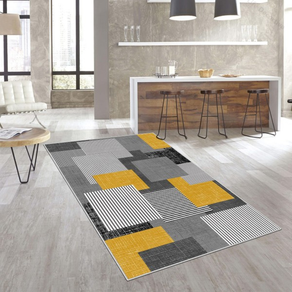 Ruglod Makinede Yıkanabilir Kaymaz Taban Leke Tutmaz Salon Halısı Mutfak Halısı Ve Yolluk - Sarı - 40 x 60 cm Salon Halısı Fiyatı
