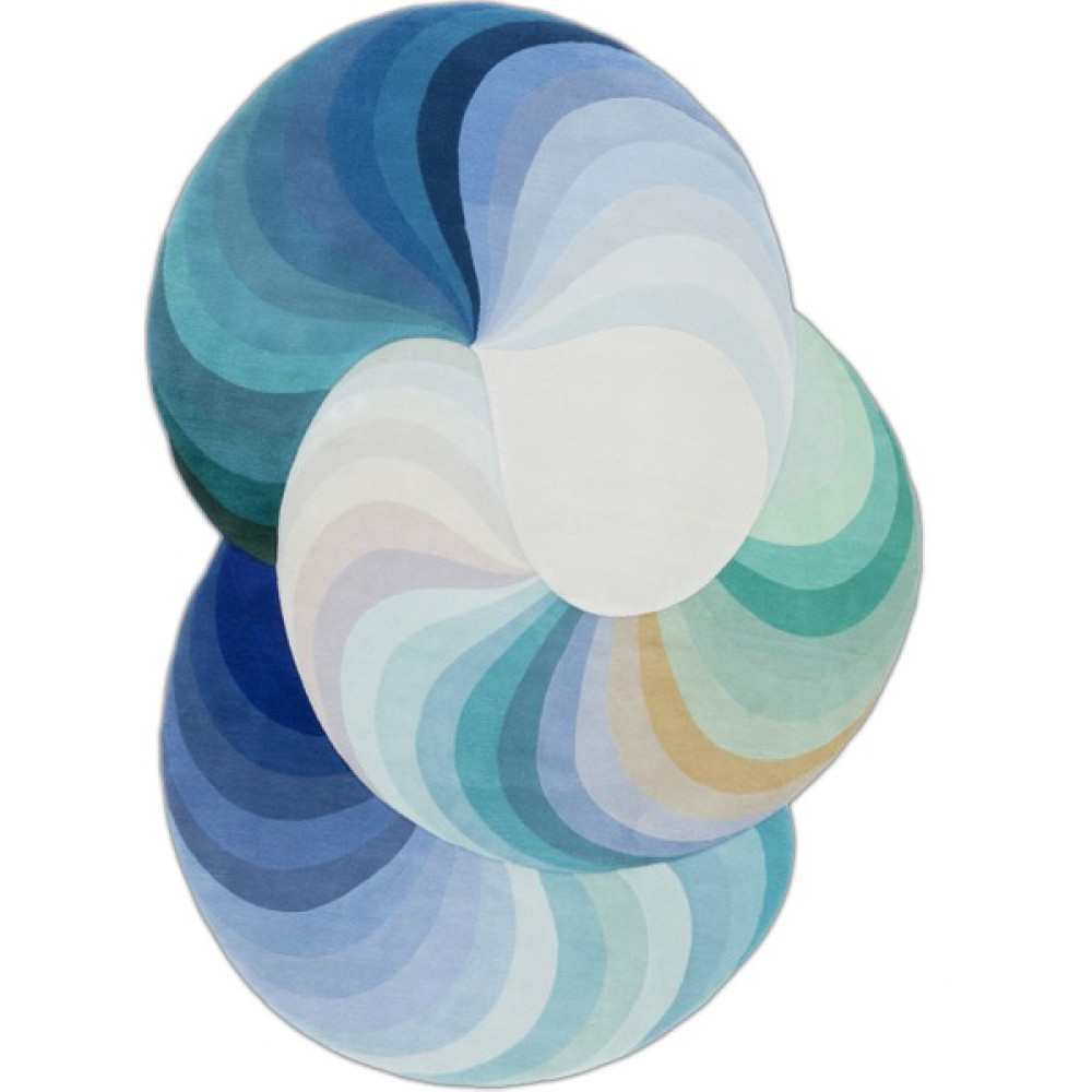Rugs Modern Mira 1192 Mavi ve Tonları Soyut Oval Halı - 150 x 180 cm Salon Halısı Fiyatı