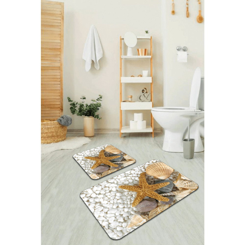 RugViva Dijital Banyo Halısı Klozet Takımı 2li Paspas Seti Bs209 60x90cm + 60x60cm Banyo Tekstili Fiyatı