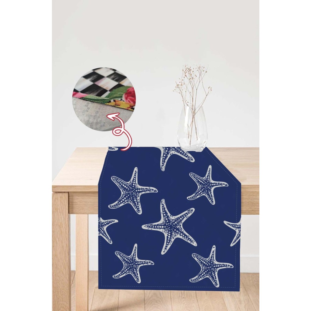 RugViva Elit Dokuma Leke Tutmaz Tay Tüyü Kumaş Masa Örtüsü Ranır 40X140 Cm RNR074 - Mavi - 40 x 140 cm SSD / Solid State Drive Fiyatı