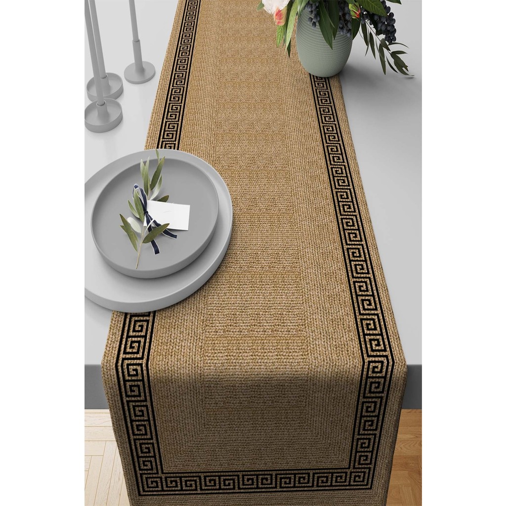 RugViva Elit Dokuma Tay Tüyü Leke Tutmaz Kumaş Masa Örtüsü Runner Hasır 40X140 Cm RNR189 - 140 x 40 cm - Renkli Diğer Fiyatı