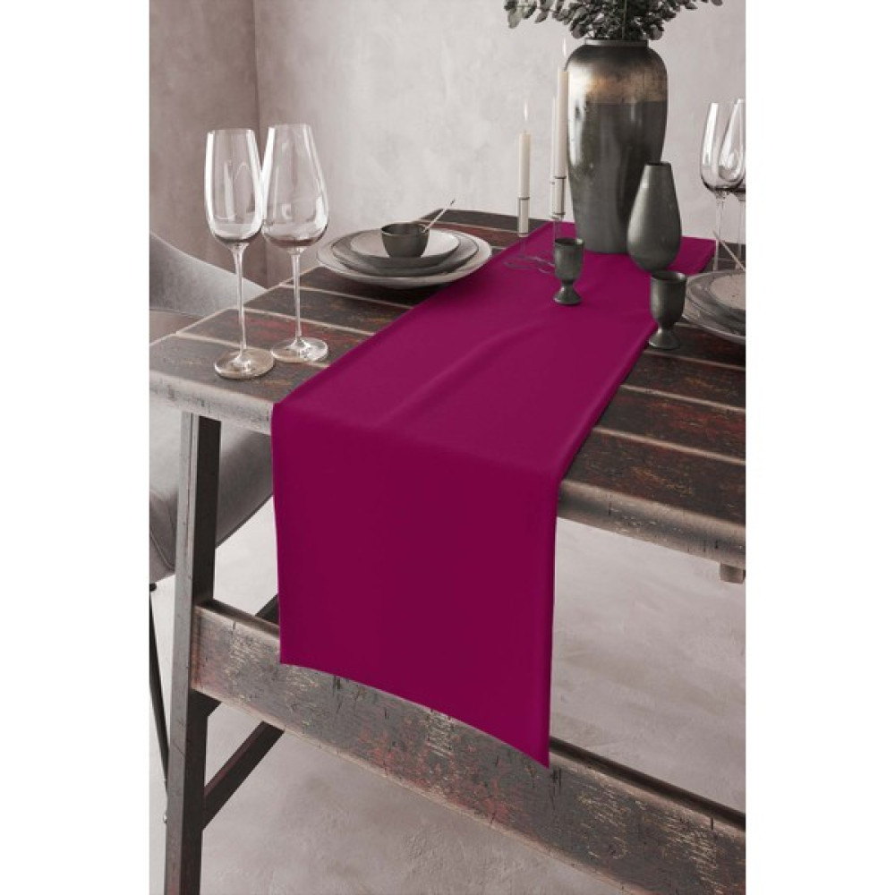 RugViva Fuşya Tek Renk Sade Ranır Masa Örtüsü Premimum Dokuma Kumaş Düz 40X140 Cm RNR015 - 40 x 140 cm Masa Örtüsü Fiyatı