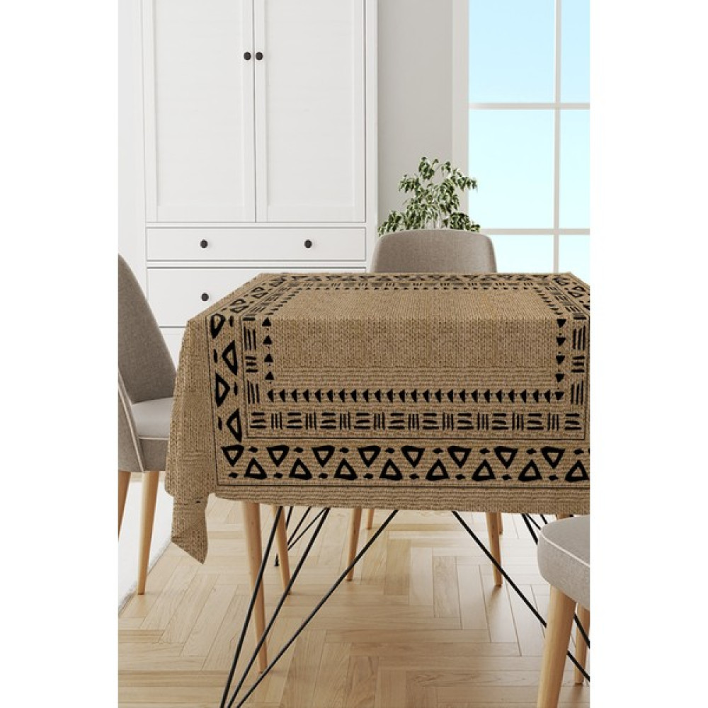 RugViva Leke Tutmayan Dokuma Elit Yıkanır Kumaş Hasır Görünümlü Leke Tutmayan Masa Örtüsü MSO186 - 140 x 240 cm - Palatinete Mor Masa Örtüsü Fiyatı