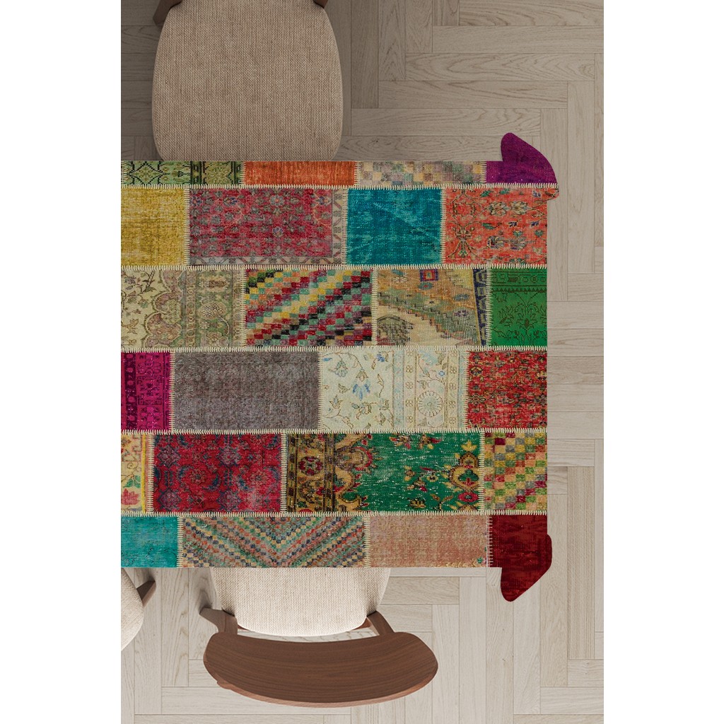 RugViva Leke Tutmayan Dokuma Elit Yıkanır Leke Tutmayan Kumaş Patchwork Kırk Yama Masa Örtüsü MSO291 - Kırmızı - Mor - 140 x 100 cm SSD / Solid State Drive Fiyatı