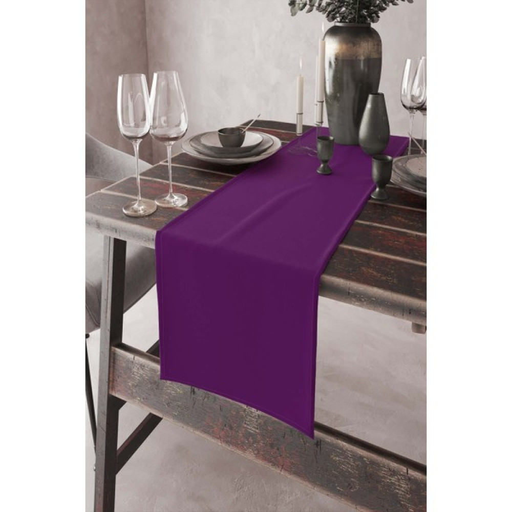 RugViva Mor Tek Renk Sade Ranır Masa Örtüsü Premimum Dokuma Kumaş Düz 40X140 Cm RNR012 - 40 x 140 cm Masa Örtüsü Fiyatı