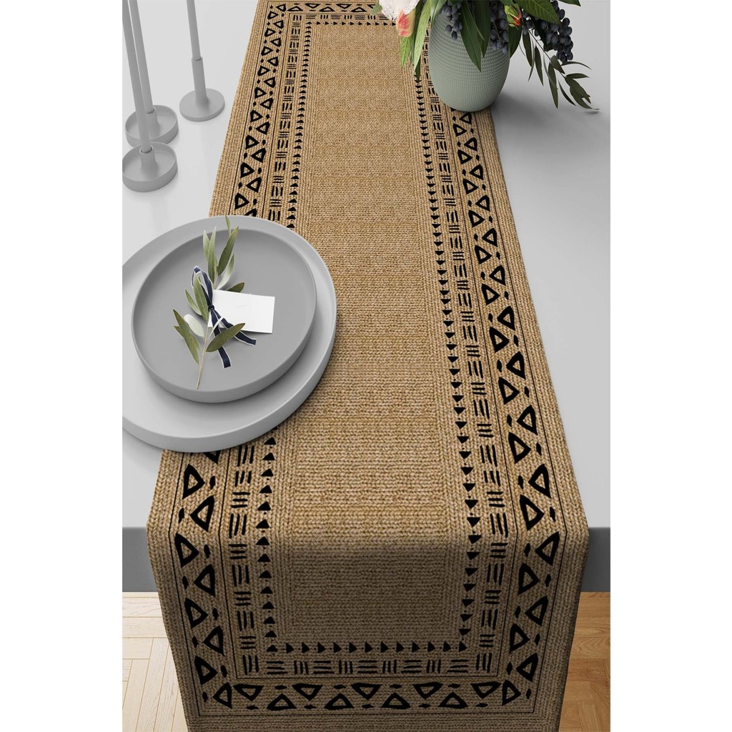 RugViva Runner Masa Örtüsü Elit Tay Tüyü Dokuma Kumaş Dijital Baskılı Hasır Görünümlü 40X140 Cm RNR186 - 40 x 140 cm - Taş Diğer Fiyatı