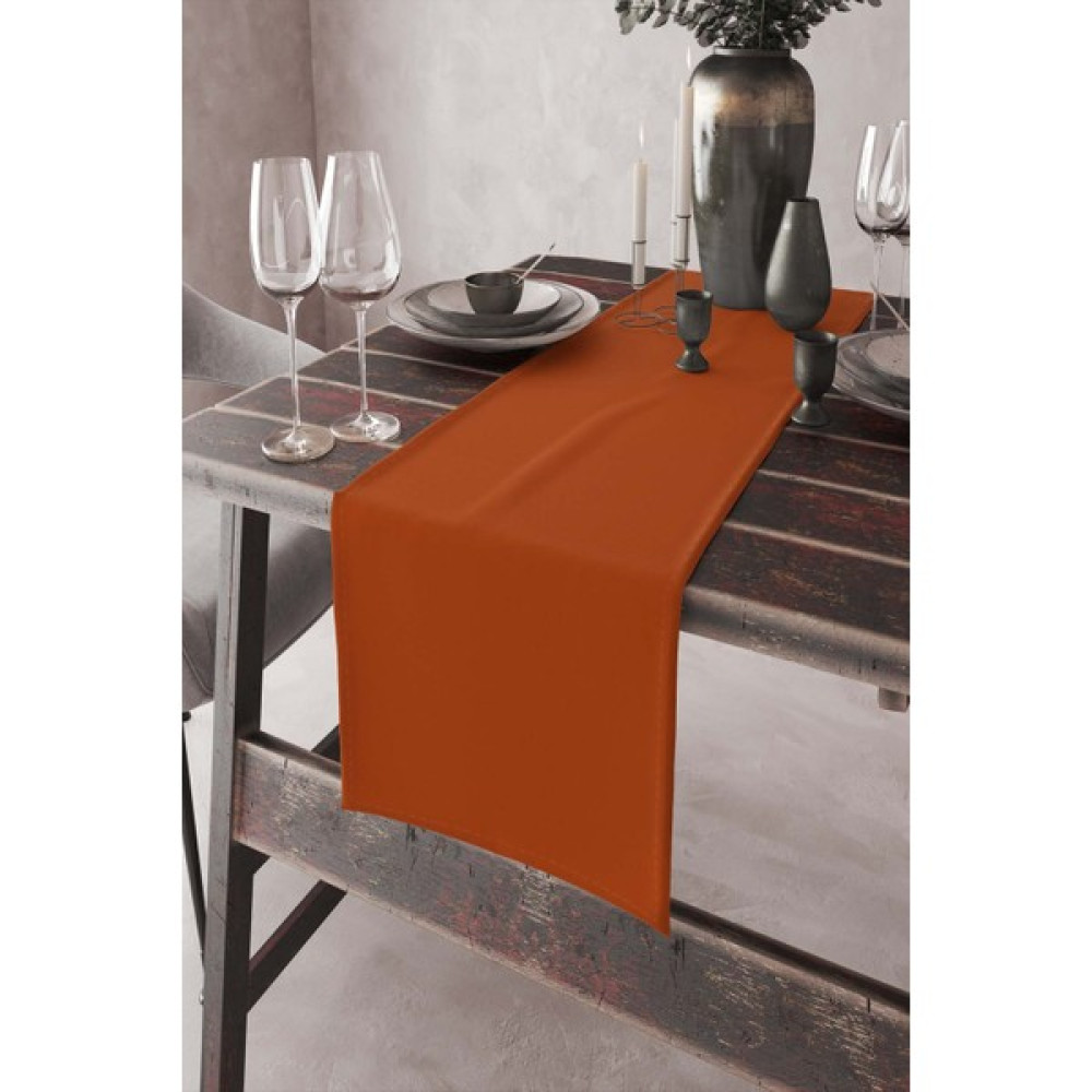 RugViva Tarçın Tek Renk Sade Ranır Masa Örtüsü Premimum Dokuma Kumaş Düz 40X140 Cm RNR020 - 40 x 140 cm Masa Örtüsü Fiyatı