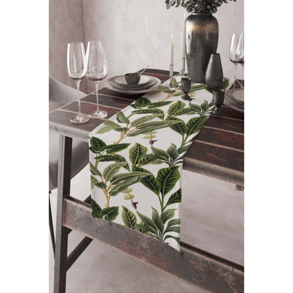 RugViva Tay Tüyü Elit Leke Tutmaz Dokuma Kumaş Masa Örtüsü Ranır 40X140 Cm RNR045 - Yeşil - 40 x 140 cm Masa Örtüsü Fiyatı