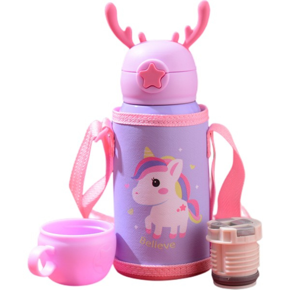 Ruicheng 500 ml. Paslanmaz Çelik Taşınabilir Yalıtımlı Çocuk Suluklar Mataralar (Yurt Dışından) - Mor Suluk Fiyatı