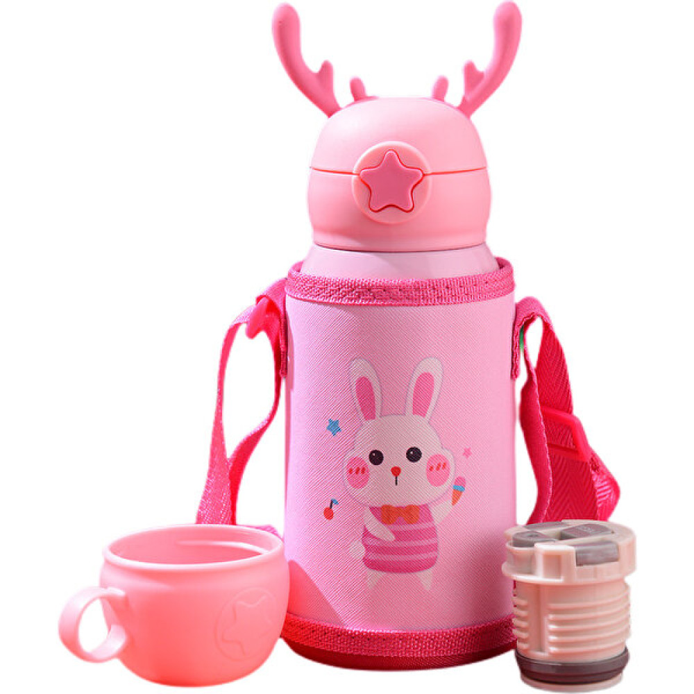 Ruicheng 500 ml. Paslanmaz Çelik Taşınabilir Yalıtımlı Çocuk Suluklar Mataralar (Yurt Dışından) - Pembe Suluk Fiyatı