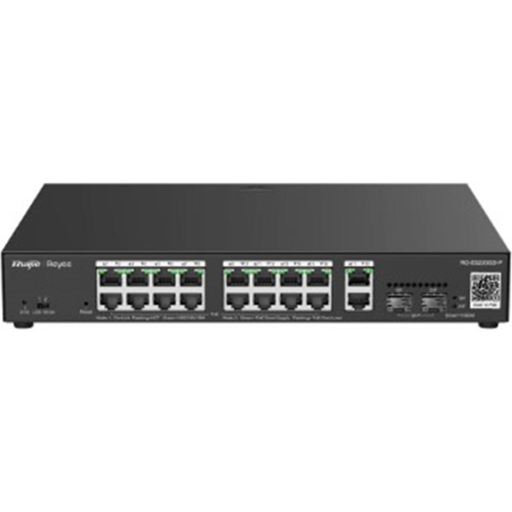 Ruijie Reyee Reyee RG-ES220GS-LP 20 Portlu 10-100-1000 Yönetilebilir 2SFP 2 Gigabit RJ45 Uplink 16Port PoE+(130W) Diğer Fiyatı