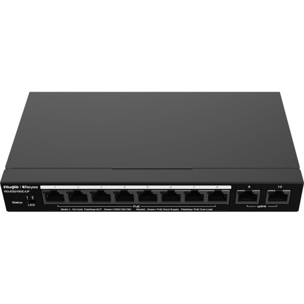 Ruijie Reyee RG-ES210GC-LP 8 Port Poe 100/1000 2xuplink Port 100/1000 70W Poe Switch Hub & Switch Fiyatı