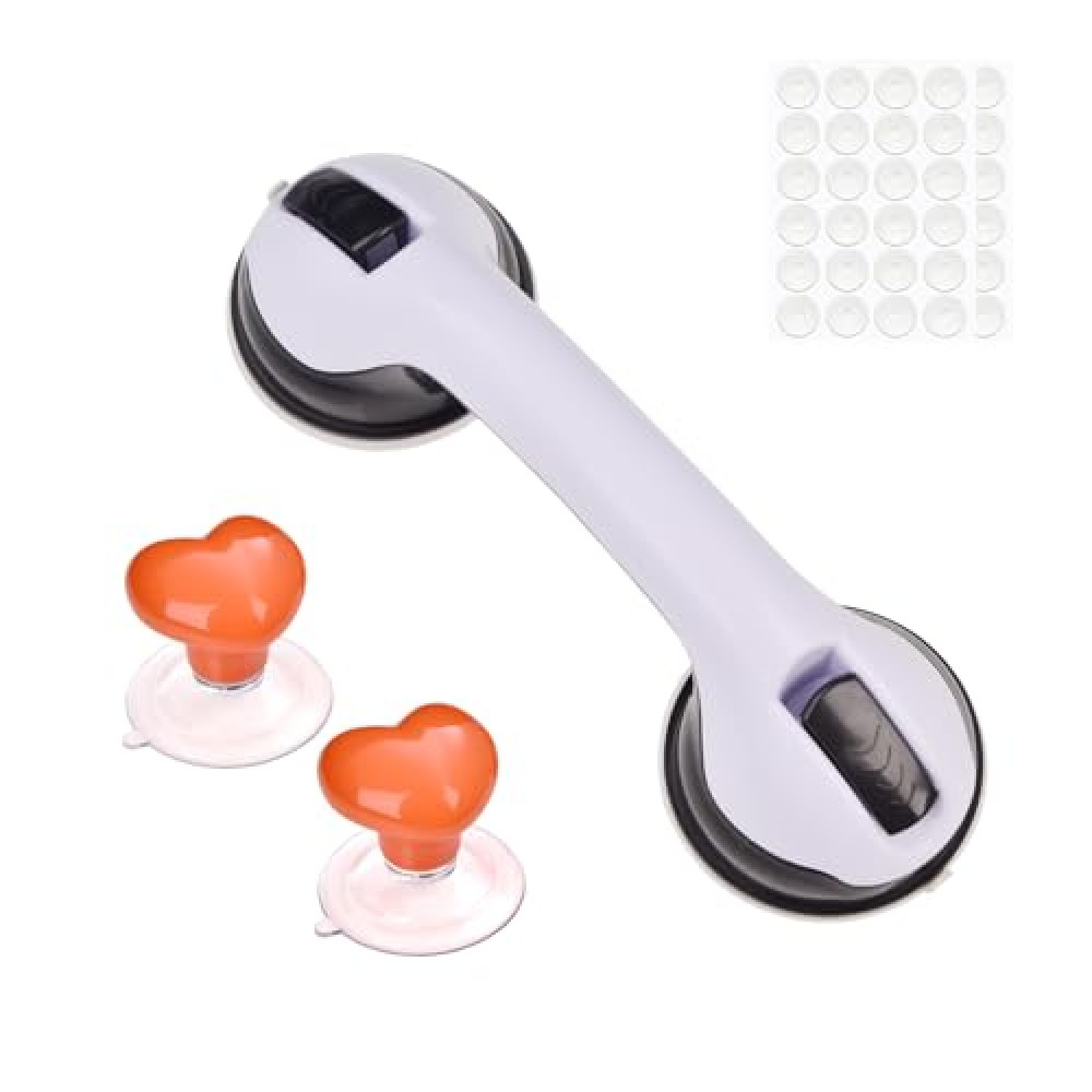 Ruler Grip Double Suction Cup,Quilting Ruler Handle Grip,Quilting Tools Suction Handle,Sewing Tools Contain 1 Large,2 Small,48 Pieces Non-Slip Rings and DIY Stickers