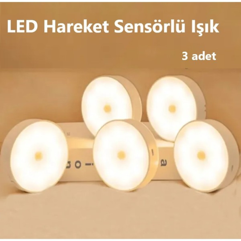 Rultech 3 Adet Harekete Duyarlı Sensörlü Sarjlı Mıknatıslı Gün Işık LED Mutfak, Banyo, Yatak Odası LED Işık Cabinet Aydınlatma Kabinet Diğer Fiyatı