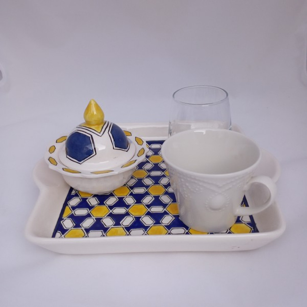 Rumi Çini Kare Kahve Sunumluğu Servis Tepsisi Fiyatı