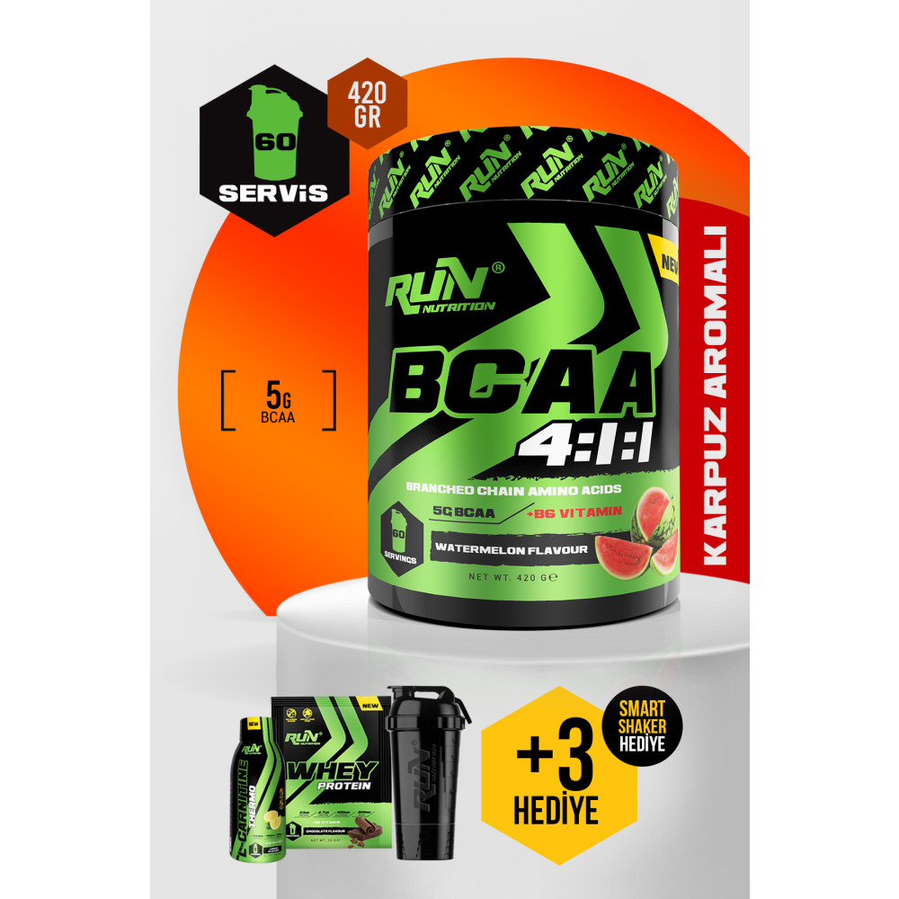 Run Nutrition Bcaa 4.1.1 - Karpuz Aromalı - 420 gr - 60 Servis - Hediyeli Sporcu Besinleri Fiyatı