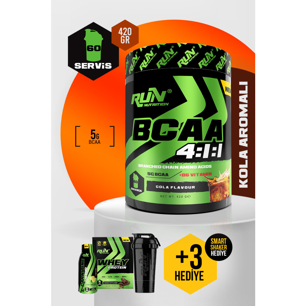 Run Nutrition Bcaa 4.1.1 - Kola Aromalı - 420 gr - 60 Servis - Hediyeli Sporcu Besinleri Fiyatı