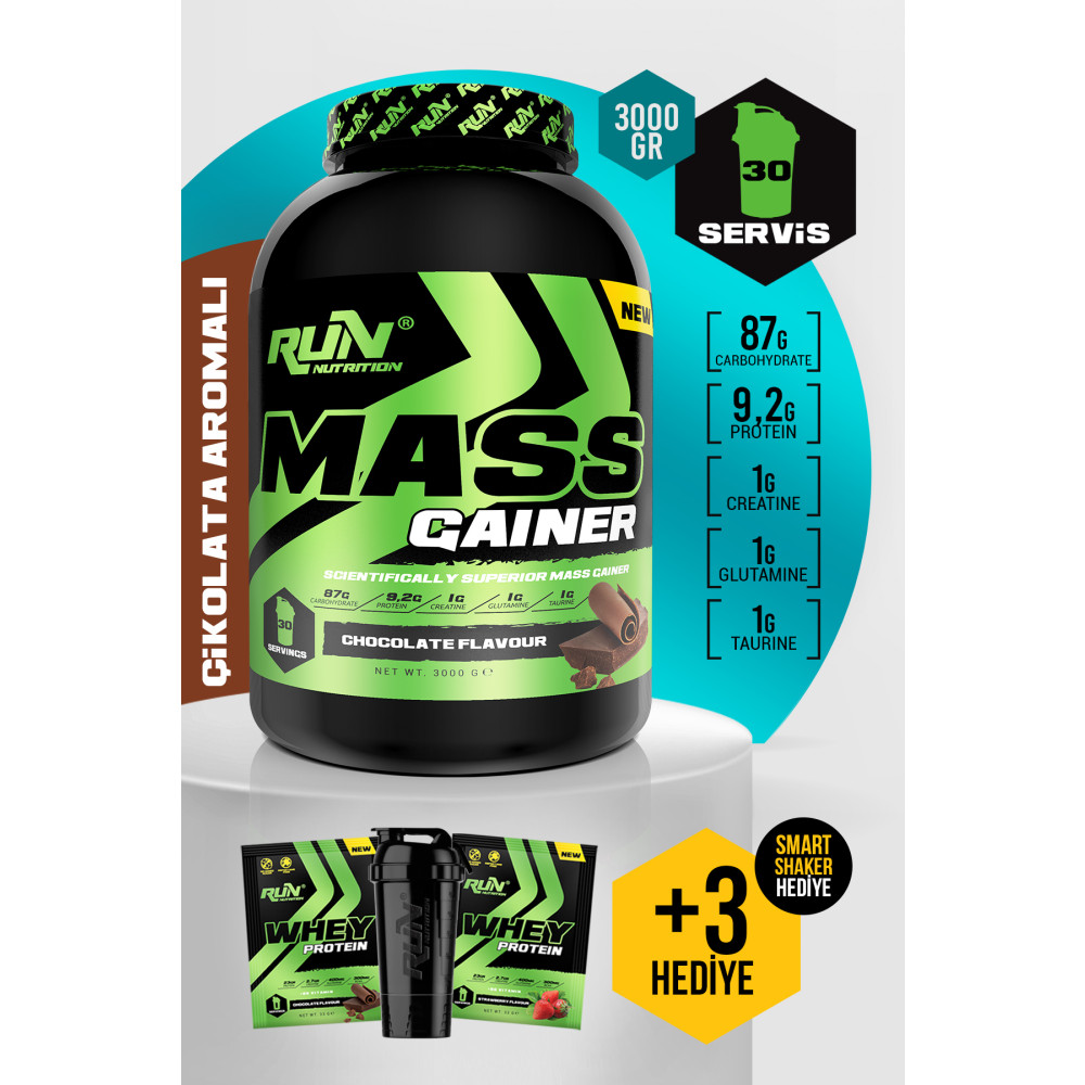 Run Nutrition Gainer - 3 Kg - Çikolata Aromalı - 30 Servis - Hediyeli Sporcu Besinleri Fiyatı