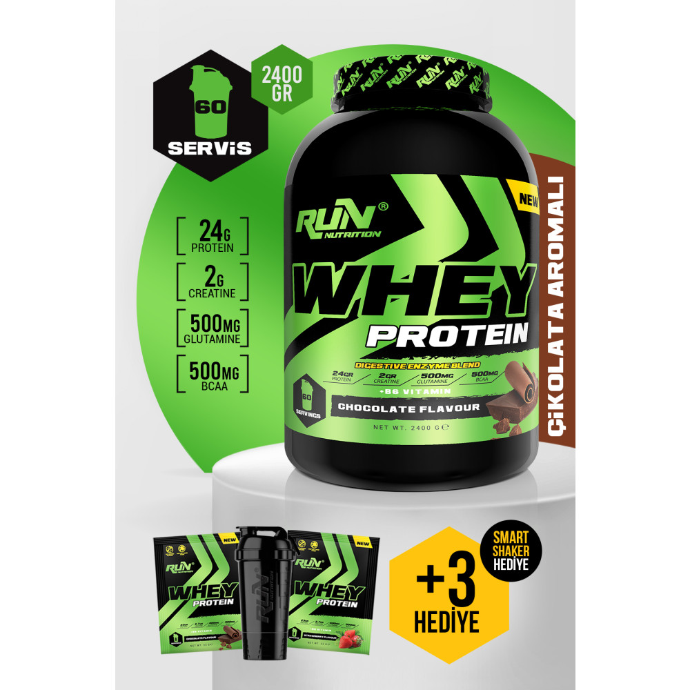 Run Nutrition Whey Protein - 2.4 Kg - Çikolata Aromalı - 60 Servis - Hediyeli Protein Tozları Fiyatı